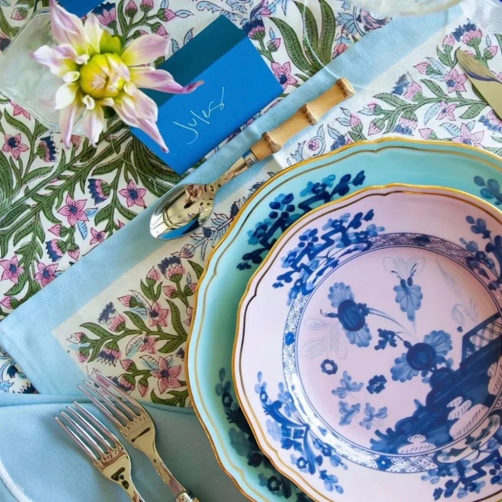 Julia Amory Mughal Jardin 120" Round Tablecloth - Picture 3 of 5